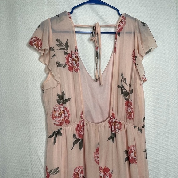 NEW ROW A Pink Floral Backless Maxi Dress Size XXL - Picture 9 of 13
